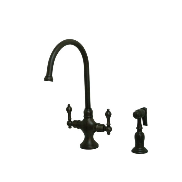 KS1765ALBS Vintage Classic Kitchen Faucet W/ Brass Sprayer, Bronze